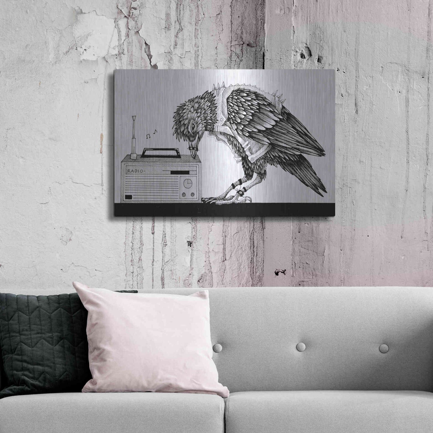 Luxe Metal Art 'Heavy Metal Crow' by Avery Multer, Metal Wall Art,36x24