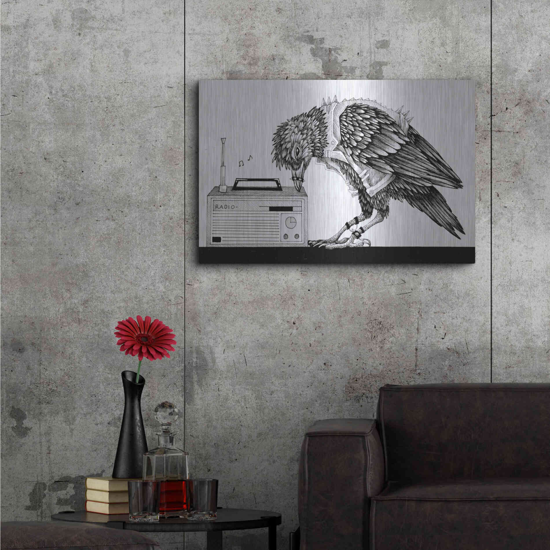 Luxe Metal Art 'Heavy Metal Crow' by Avery Multer, Metal Wall Art,36x24