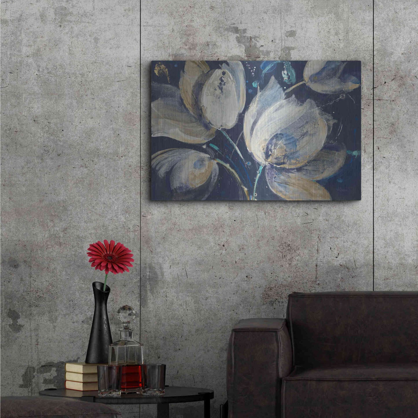 Luxe Metal Art 'Midnight Garden' by Albena Hristova, Metal Wall Art,36x24