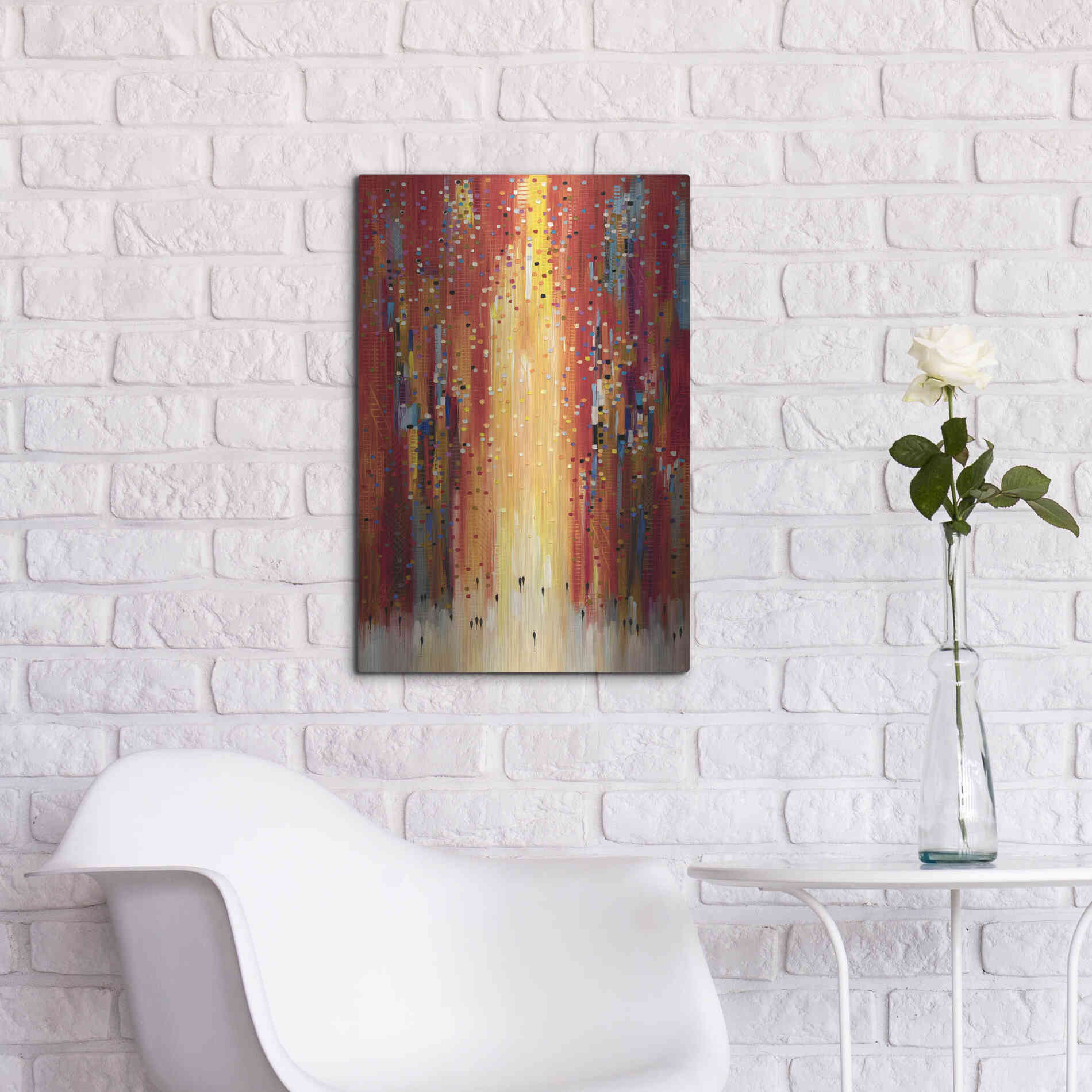 Luxe Metal Art 'Red Sky' by Ekaterina Ermilkina, Metal Wall Art,16x24