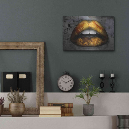 Luxe Metal Art 'Bitcoin Lipstick' by Metal Wall Art,16x12