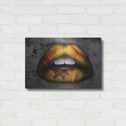 Luxe Metal Art 'Bitcoin Lipstick' by Metal Wall Art,24x16