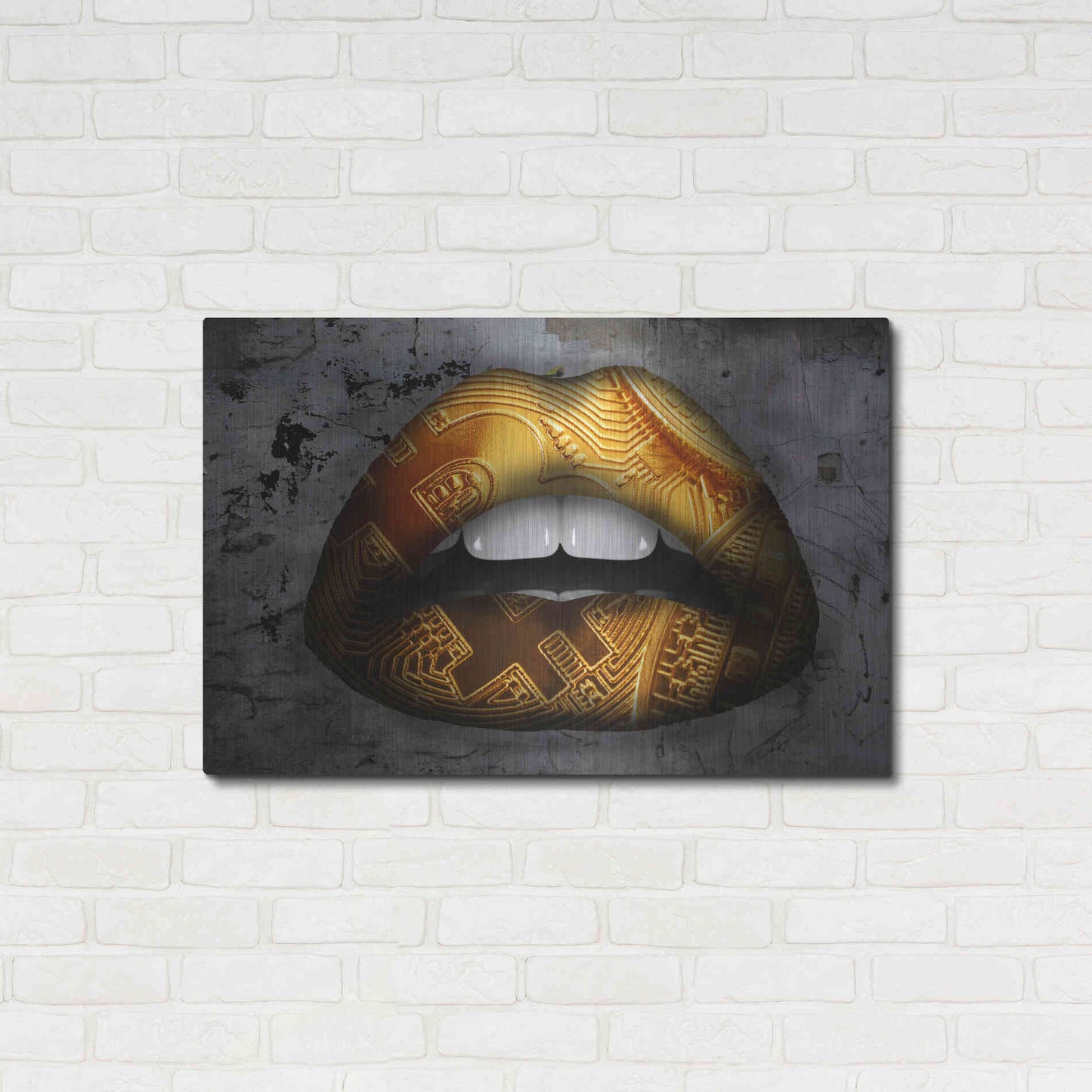 Luxe Metal Art 'Bitcoin Lipstick' by Metal Wall Art,36x24