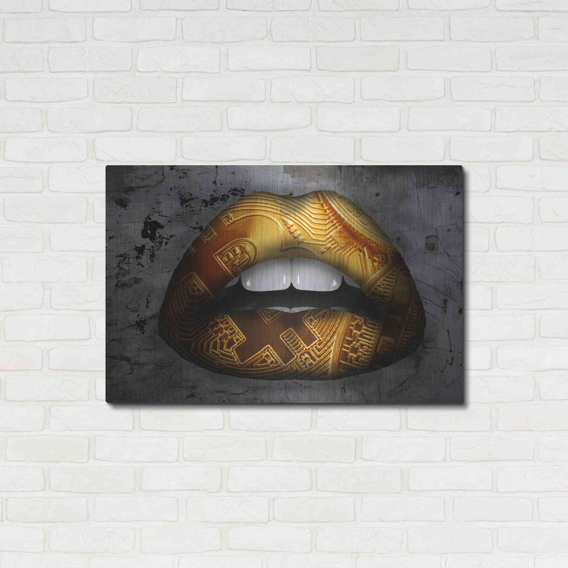 Luxe Metal Art 'Bitcoin Lipstick' by Metal Wall Art,36x24