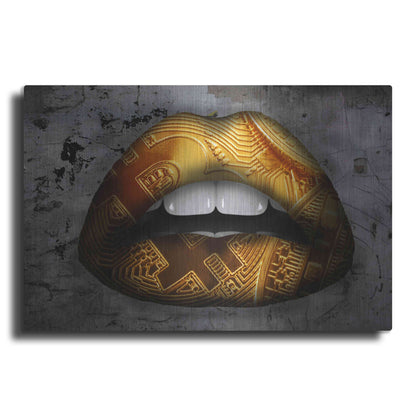 Luxe Metal Art 'Bitcoin Lipstick' by Metal Wall Art