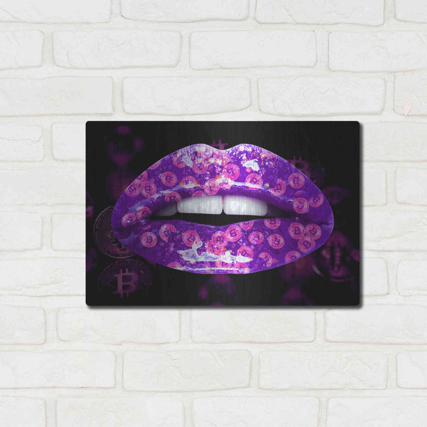 Luxe Metal Art 'Bitcoin Milkshake Amethyst' by Metal Wall Art,16x12