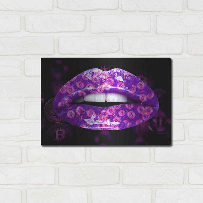 Luxe Metal Art 'Bitcoin Milkshake Amethyst' by Metal Wall Art,16x12