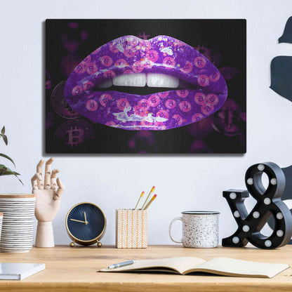 Luxe Metal Art 'Bitcoin Milkshake Amethyst' by Metal Wall Art,16x12