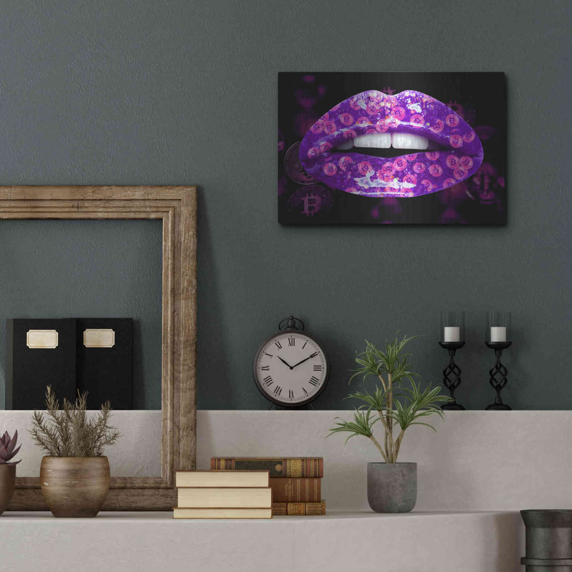 Luxe Metal Art 'Bitcoin Milkshake Amethyst' by Metal Wall Art,16x12