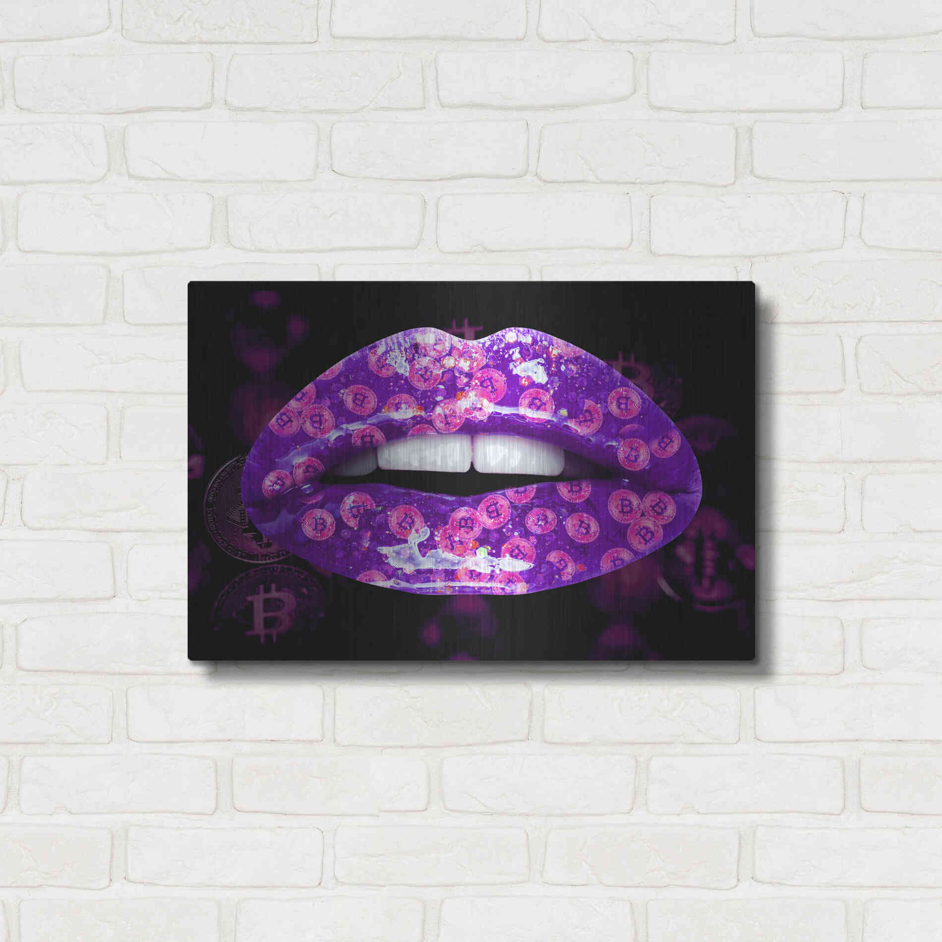 Luxe Metal Art 'Bitcoin Milkshake Amethyst' by Metal Wall Art,24x16