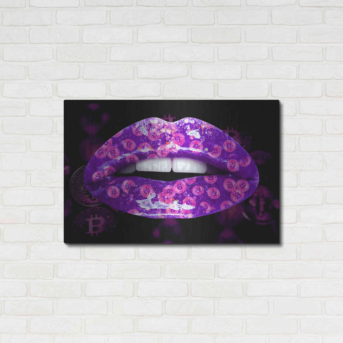 Luxe Metal Art 'Bitcoin Milkshake Amethyst' by Metal Wall Art,36x24