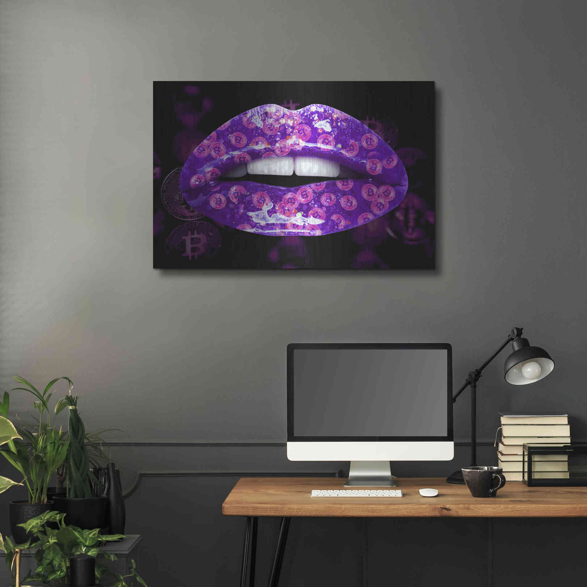 Luxe Metal Art 'Bitcoin Milkshake Amethyst' by Metal Wall Art,36x24