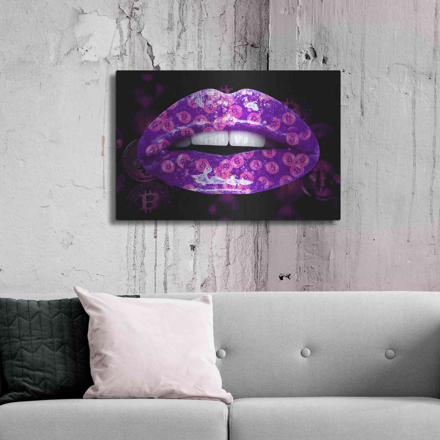 Luxe Metal Art 'Bitcoin Milkshake Amethyst' by Metal Wall Art,36x24