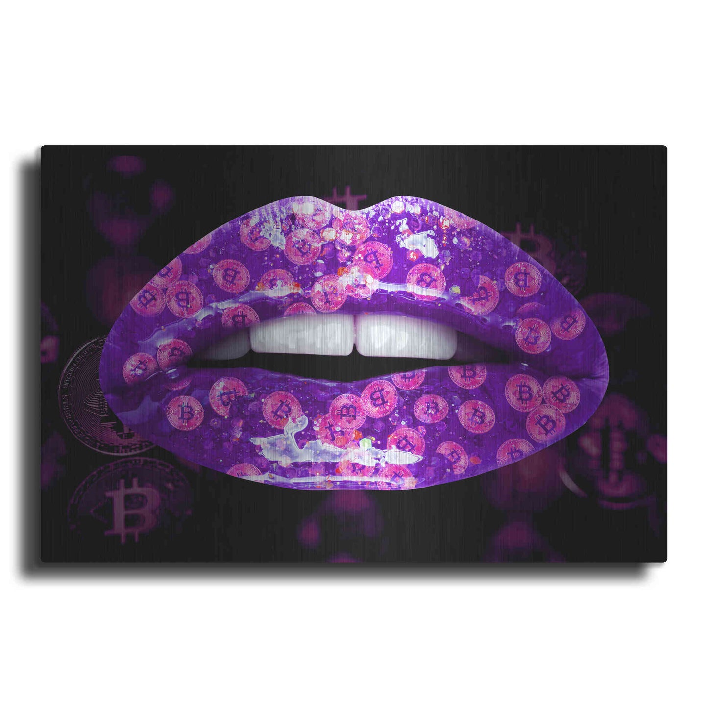 Luxe Metal Art 'Bitcoin Milkshake Amethyst' by Metal Wall Art