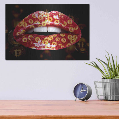 Luxe Metal Art 'Bitcoin Milkshake Ruby' by Metal Wall Art,16x12