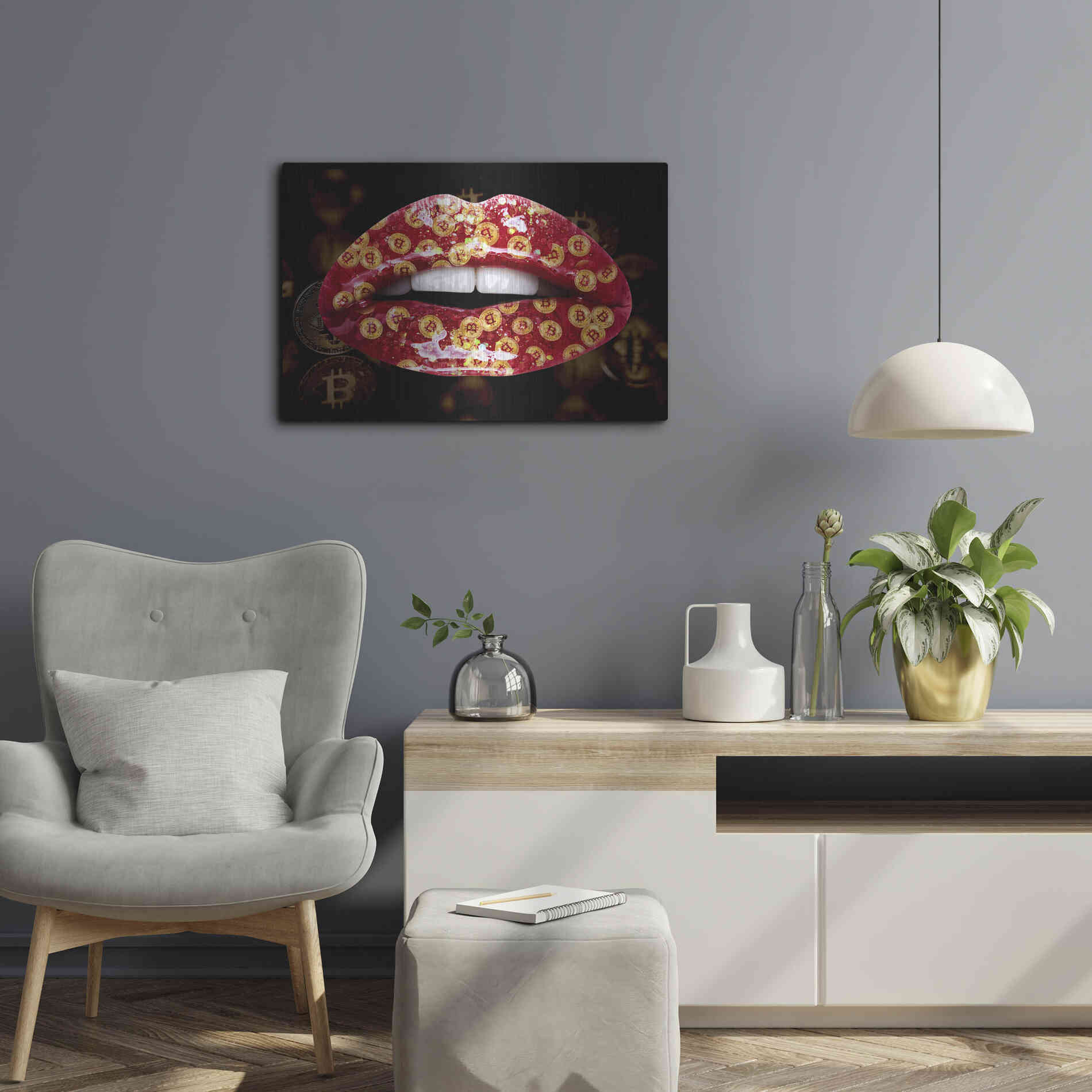 Luxe Metal Art 'Bitcoin Milkshake Ruby' by Metal Wall Art,24x16