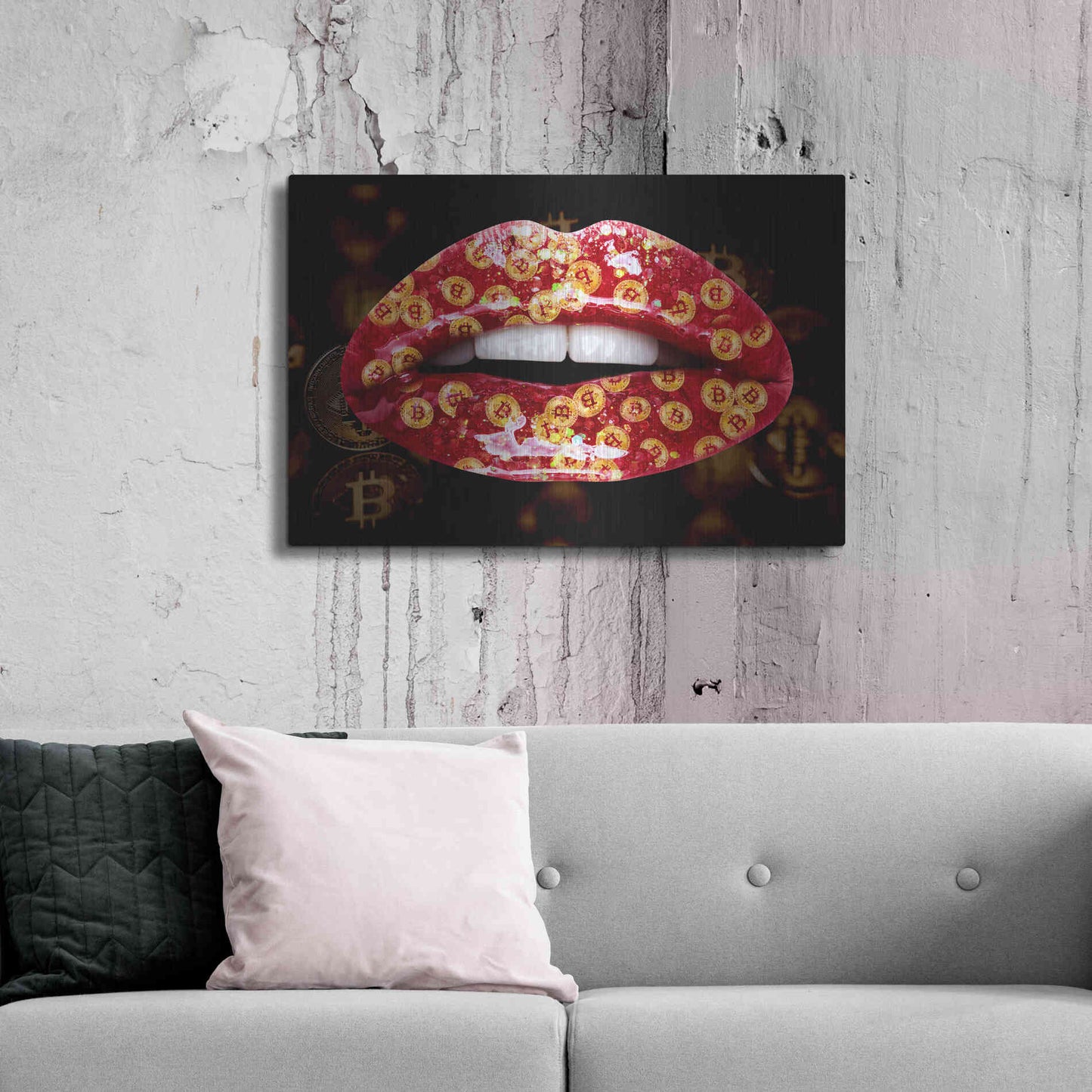 Luxe Metal Art 'Bitcoin Milkshake Ruby' by Metal Wall Art,36x24