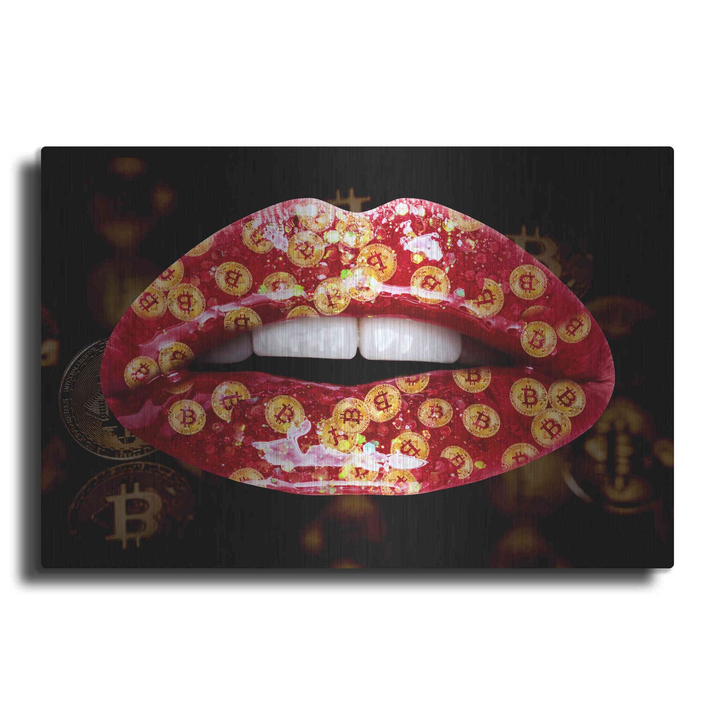 Luxe Metal Art 'Bitcoin Milkshake Ruby' by Metal Wall Art