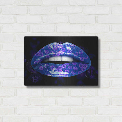 Luxe Metal Art 'Bitcoin Milkshake Sapphire' by Metal Wall Art,24x16