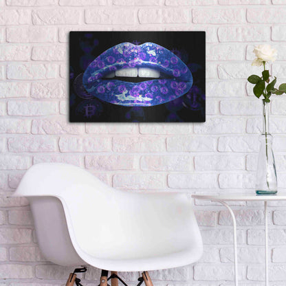 Luxe Metal Art 'Bitcoin Milkshake Sapphire' by Metal Wall Art,24x16