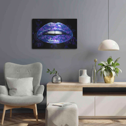 Luxe Metal Art 'Bitcoin Milkshake Sapphire' by Metal Wall Art,24x16