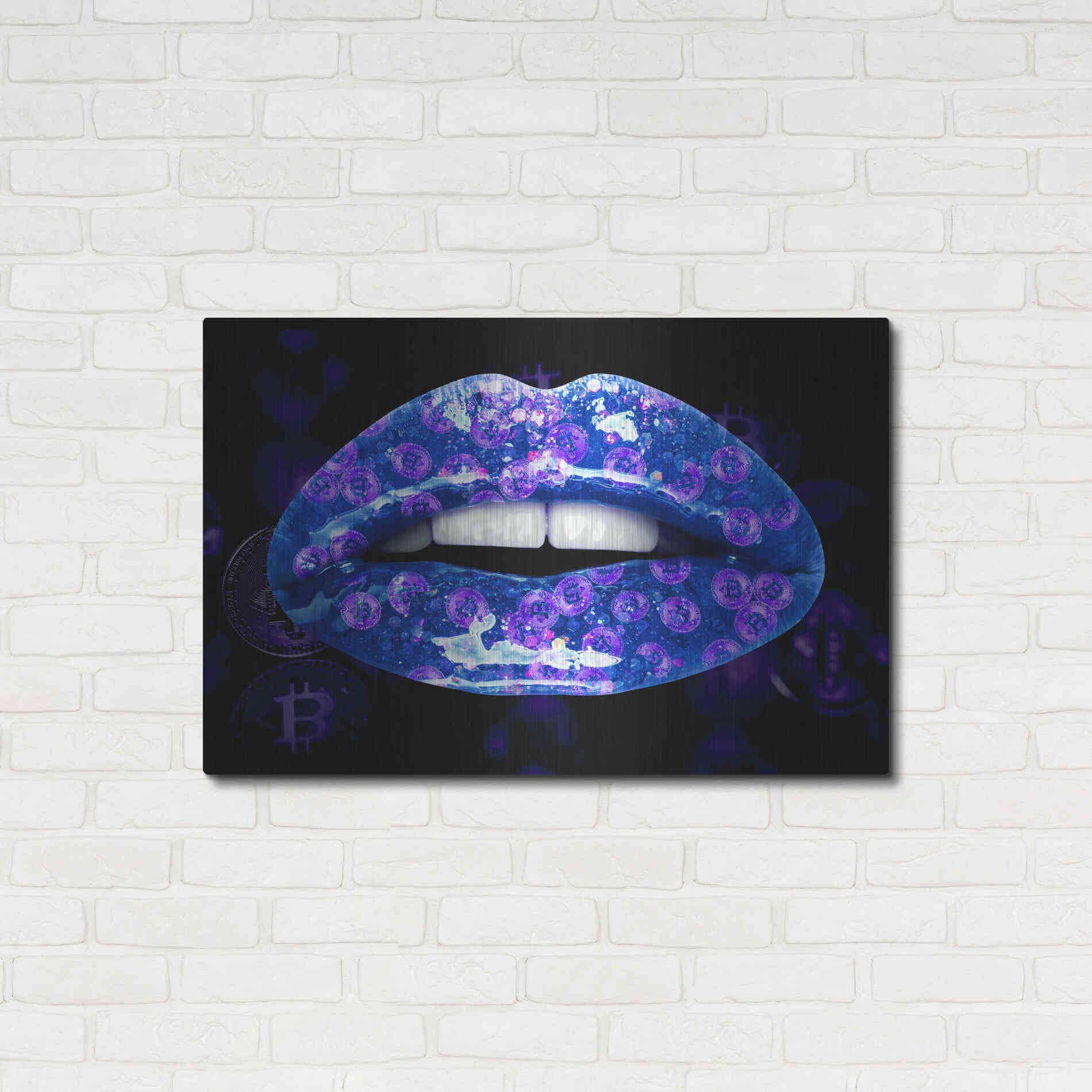 Luxe Metal Art 'Bitcoin Milkshake Sapphire' by Metal Wall Art,36x24