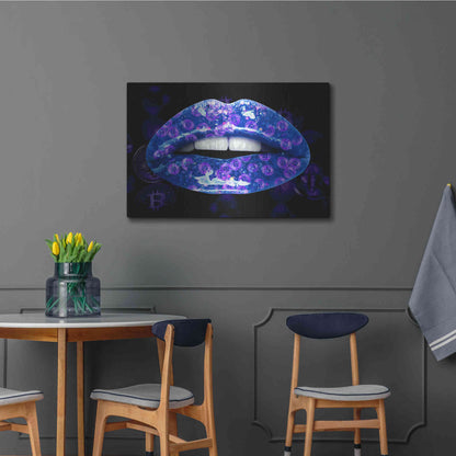 Luxe Metal Art 'Bitcoin Milkshake Sapphire' by Metal Wall Art,36x24