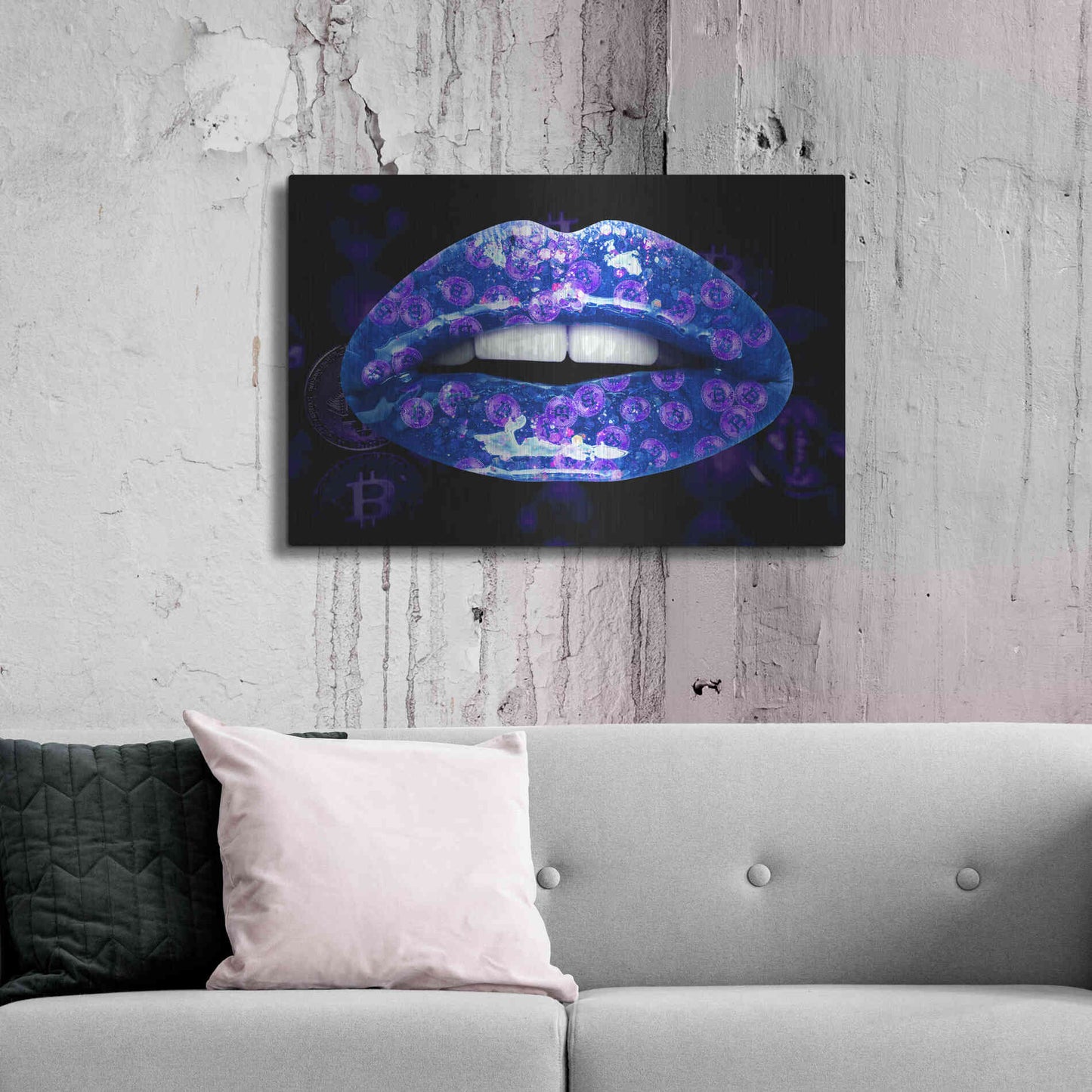 Luxe Metal Art 'Bitcoin Milkshake Sapphire' by Metal Wall Art,36x24