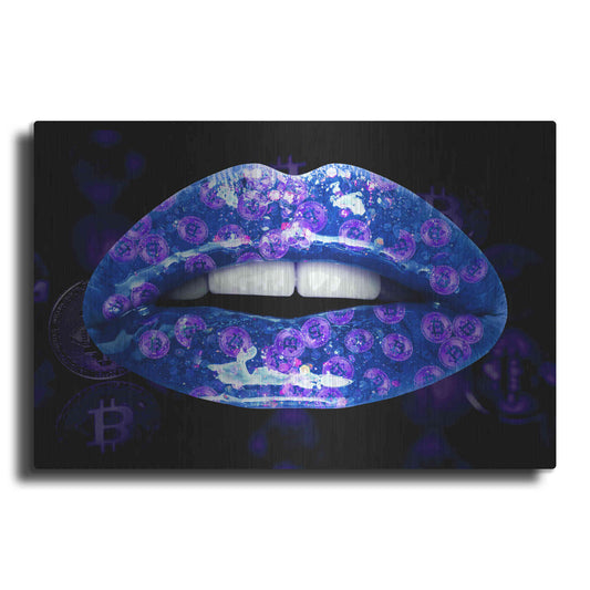 Luxe Metal Art 'Bitcoin Milkshake Sapphire' by Metal Wall Art