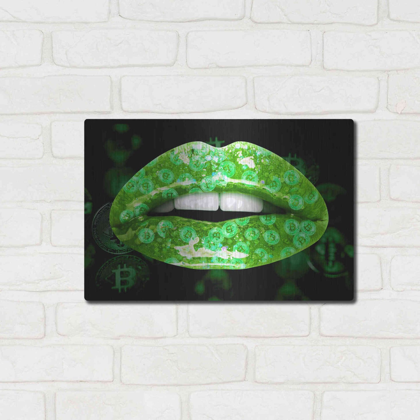 Luxe Metal Art 'Bitcoin Milkshake Shamrock' by Metal Wall Art,16x12