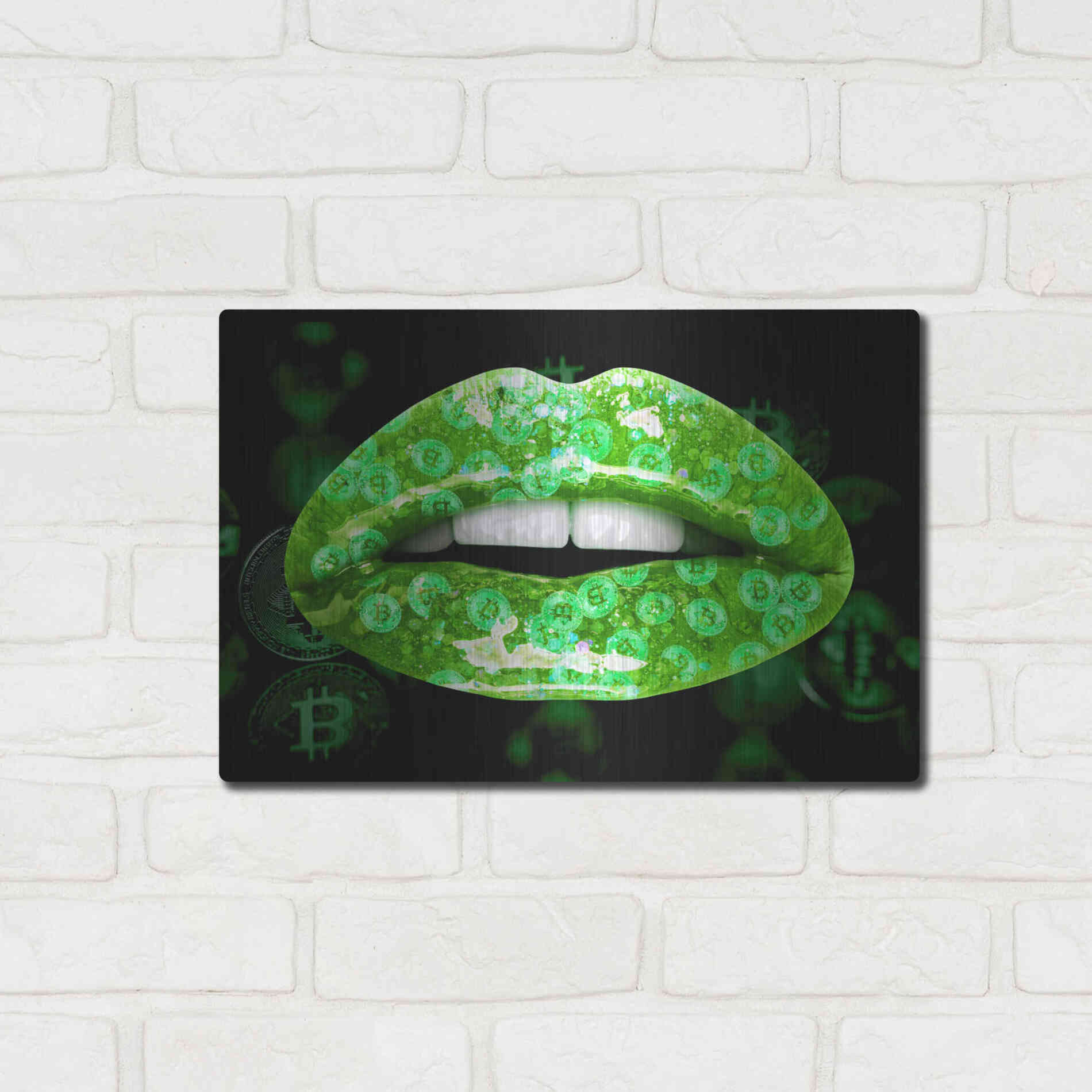 Luxe Metal Art 'Bitcoin Milkshake Shamrock' by Metal Wall Art,16x12