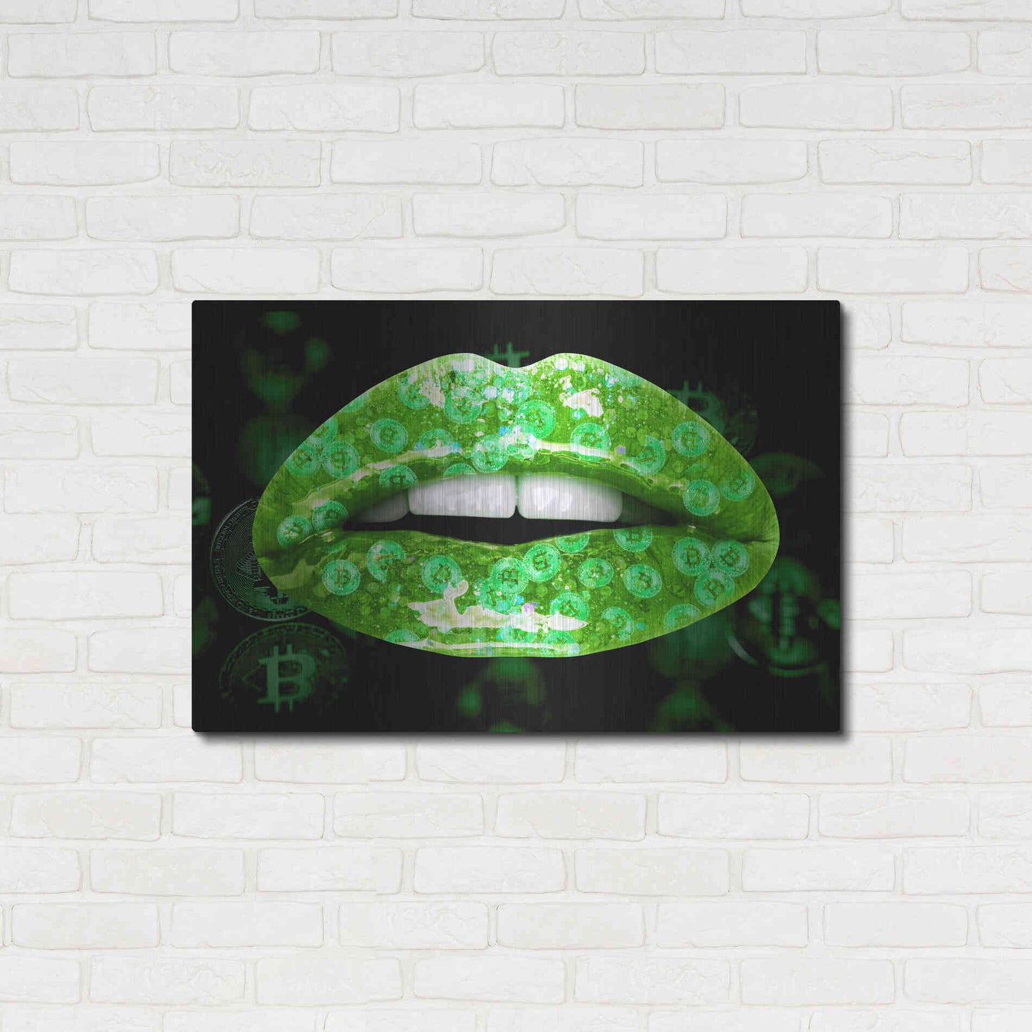 Luxe Metal Art 'Bitcoin Milkshake Shamrock' by Metal Wall Art,36x24