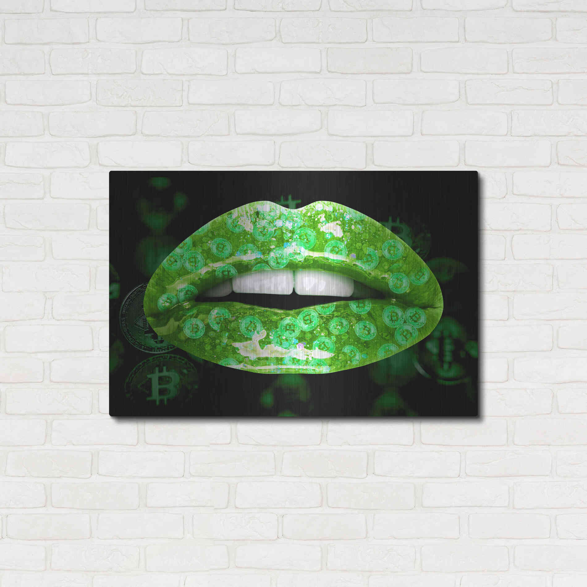 Luxe Metal Art 'Bitcoin Milkshake Shamrock' by Metal Wall Art,36x24
