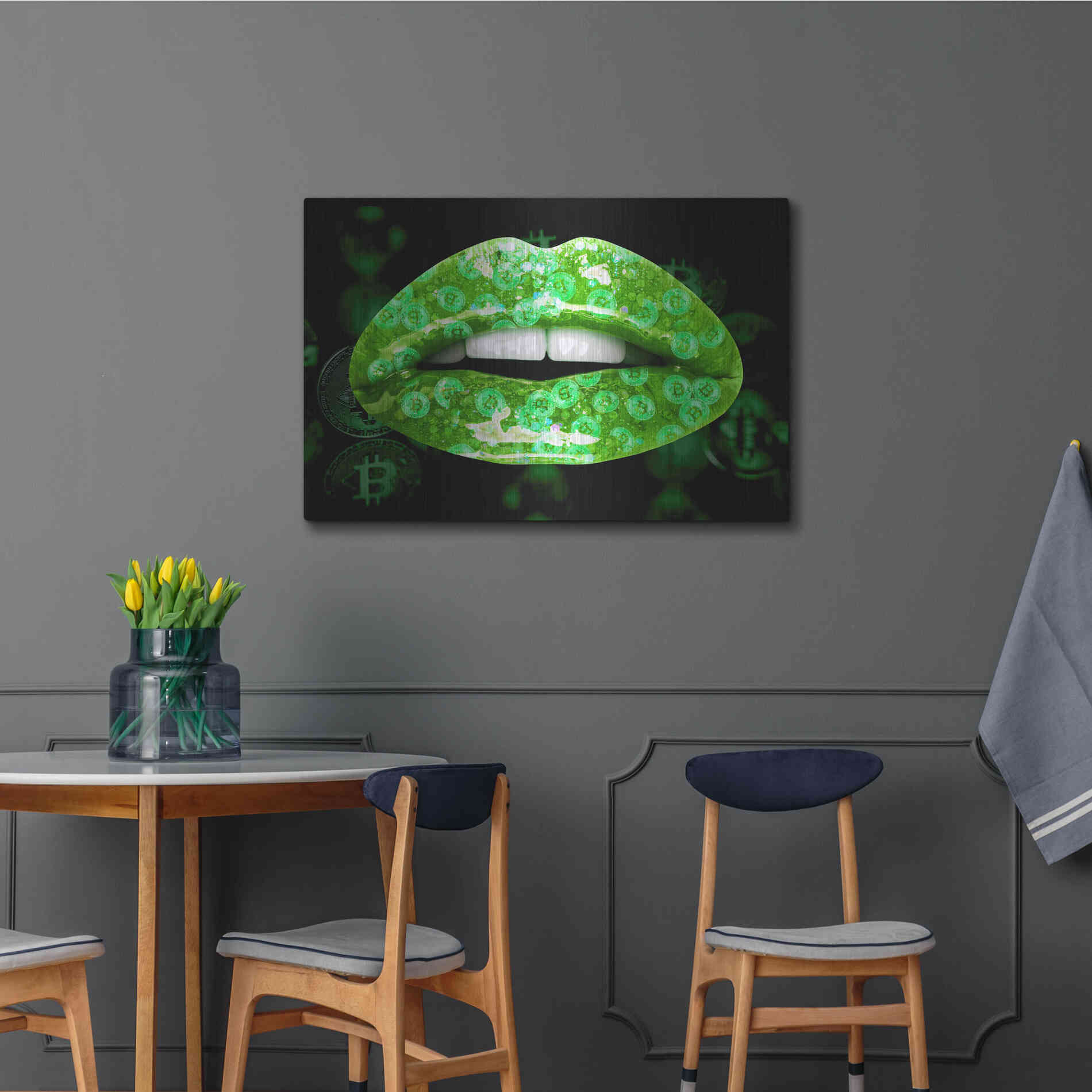 Luxe Metal Art 'Bitcoin Milkshake Shamrock' by Metal Wall Art,36x24