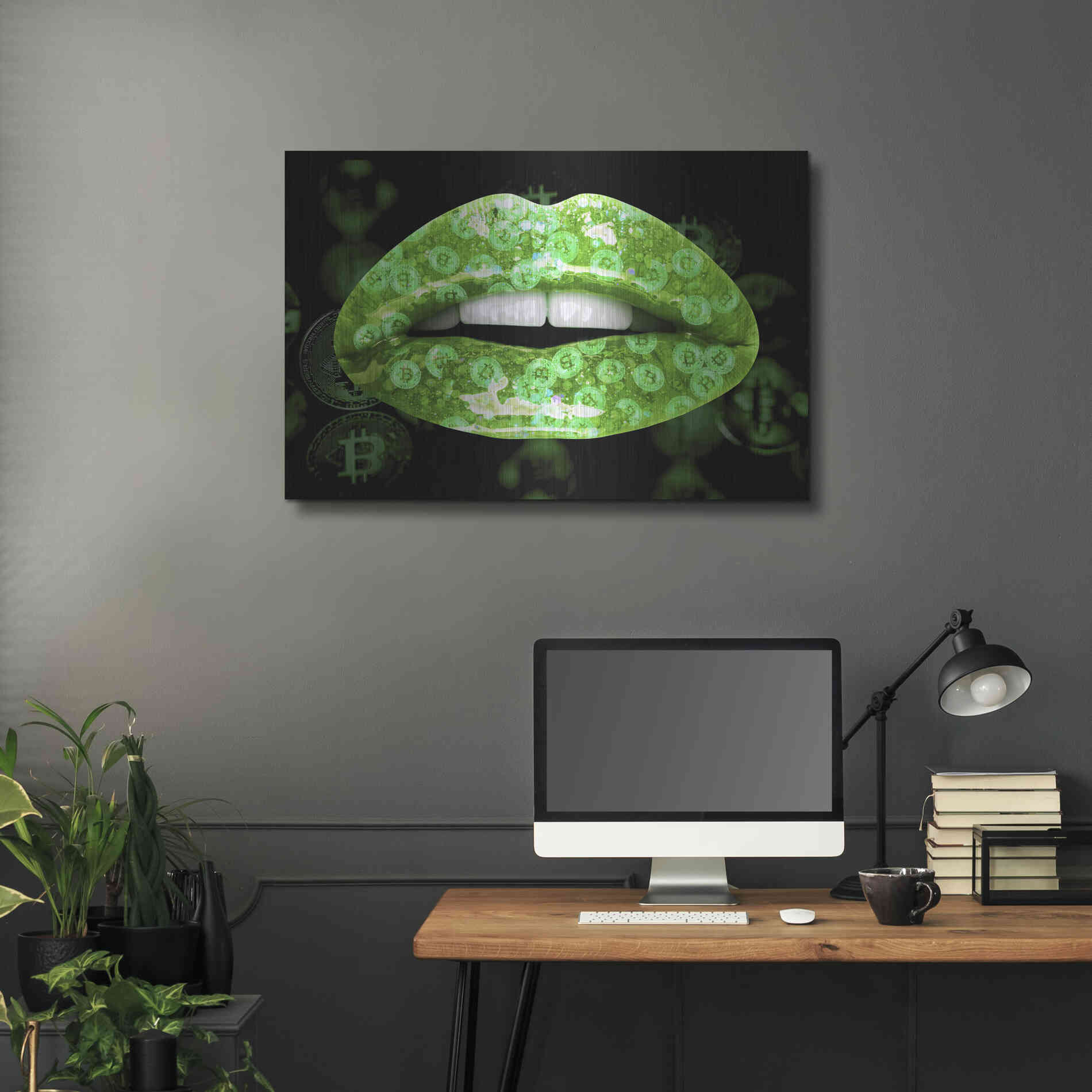 Luxe Metal Art 'Bitcoin Milkshake Shamrock' by Metal Wall Art,36x24