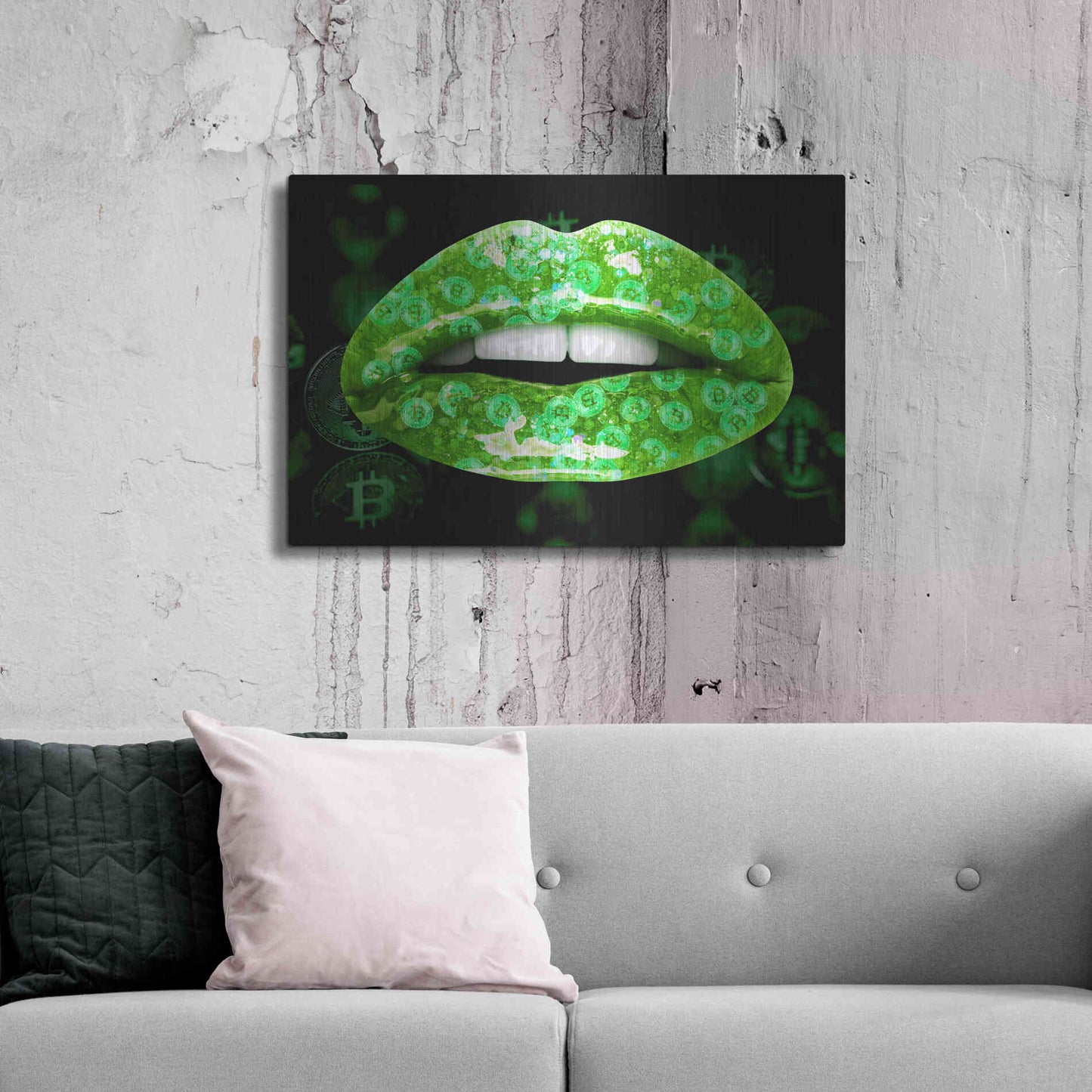 Luxe Metal Art 'Bitcoin Milkshake Shamrock' by Metal Wall Art,36x24
