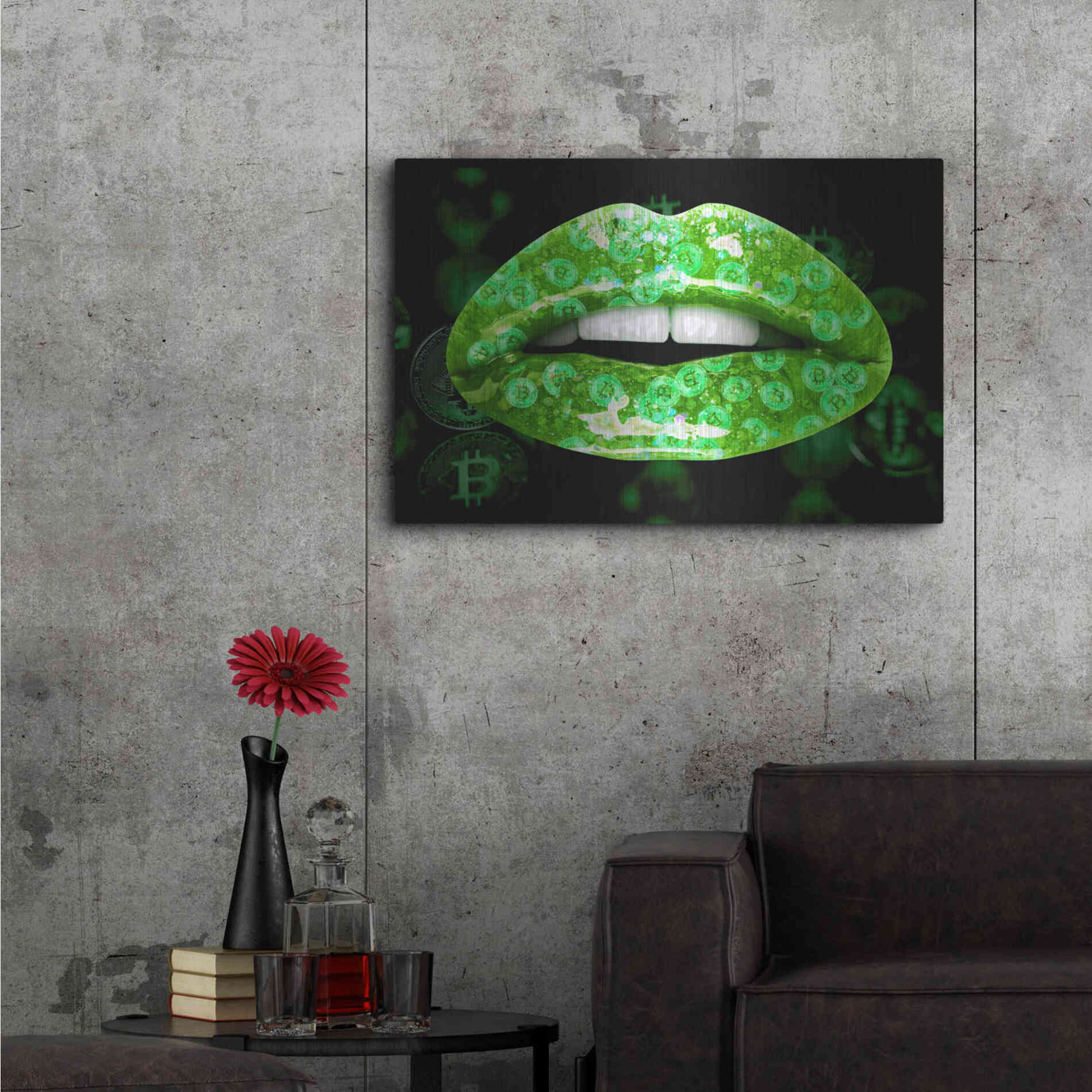 Luxe Metal Art 'Bitcoin Milkshake Shamrock' by Metal Wall Art,36x24