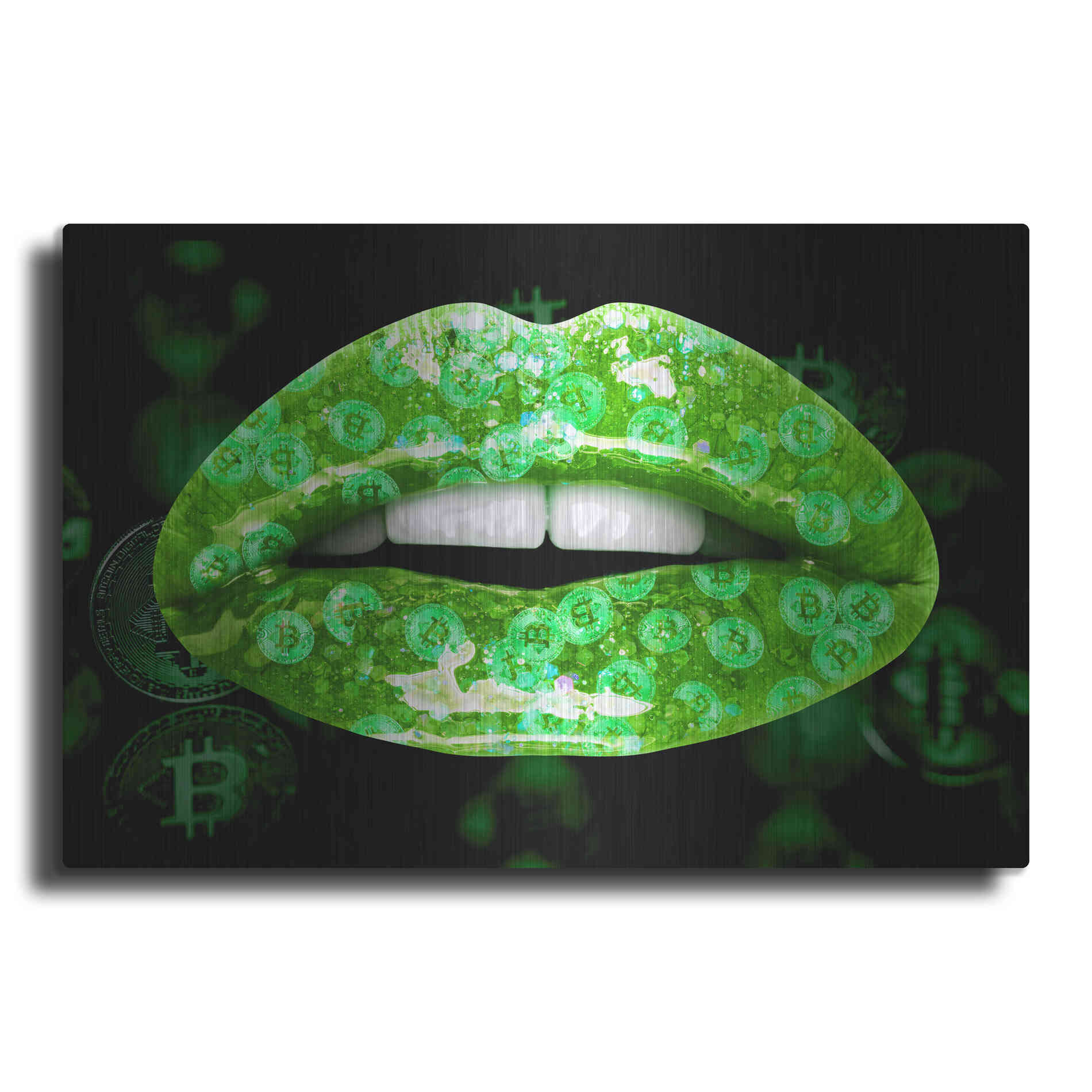 Luxe Metal Art 'Bitcoin Milkshake Shamrock' by Metal Wall Art