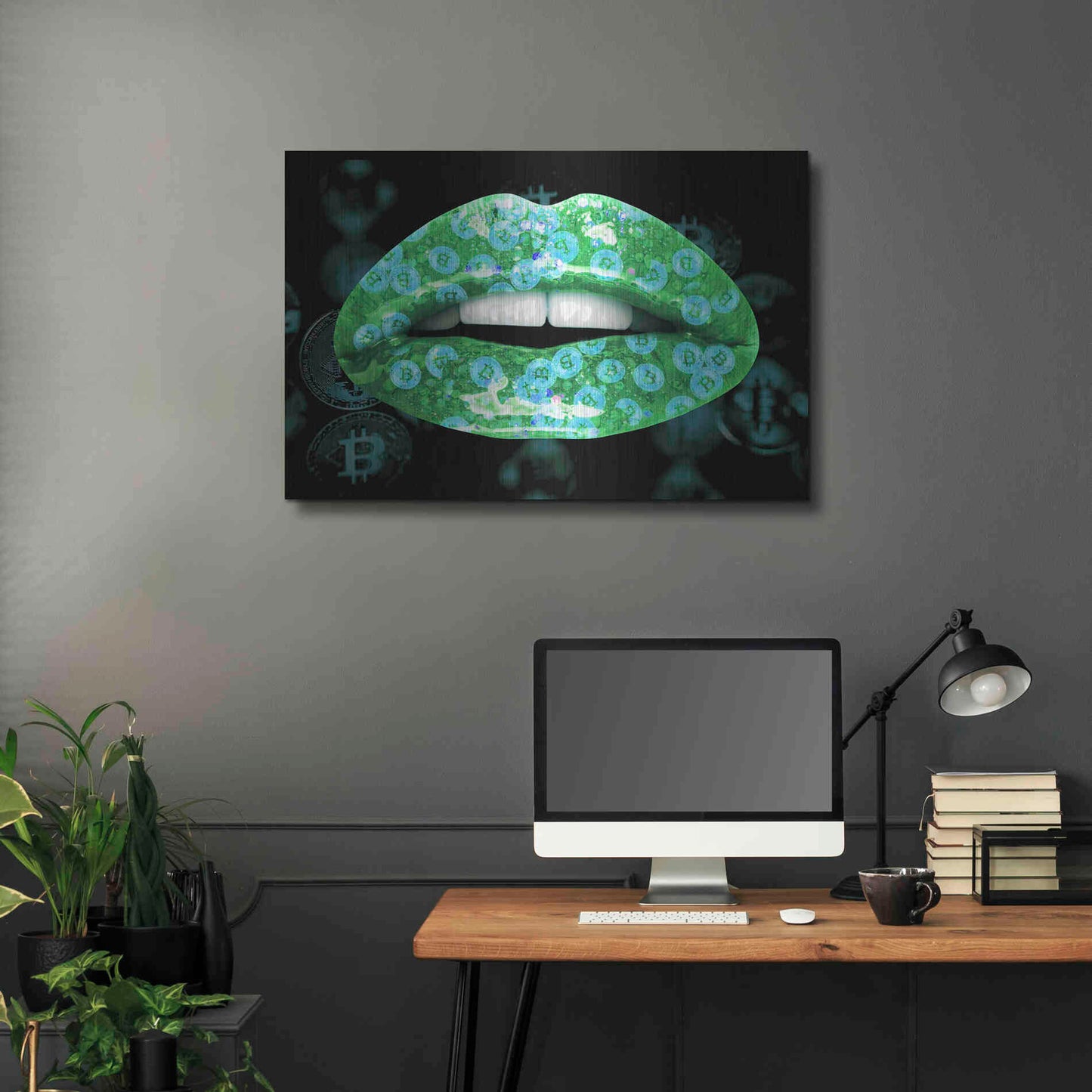 Luxe Metal Art 'Bitcoin Milkshake Turquoise' by Metal Wall Art,36x24