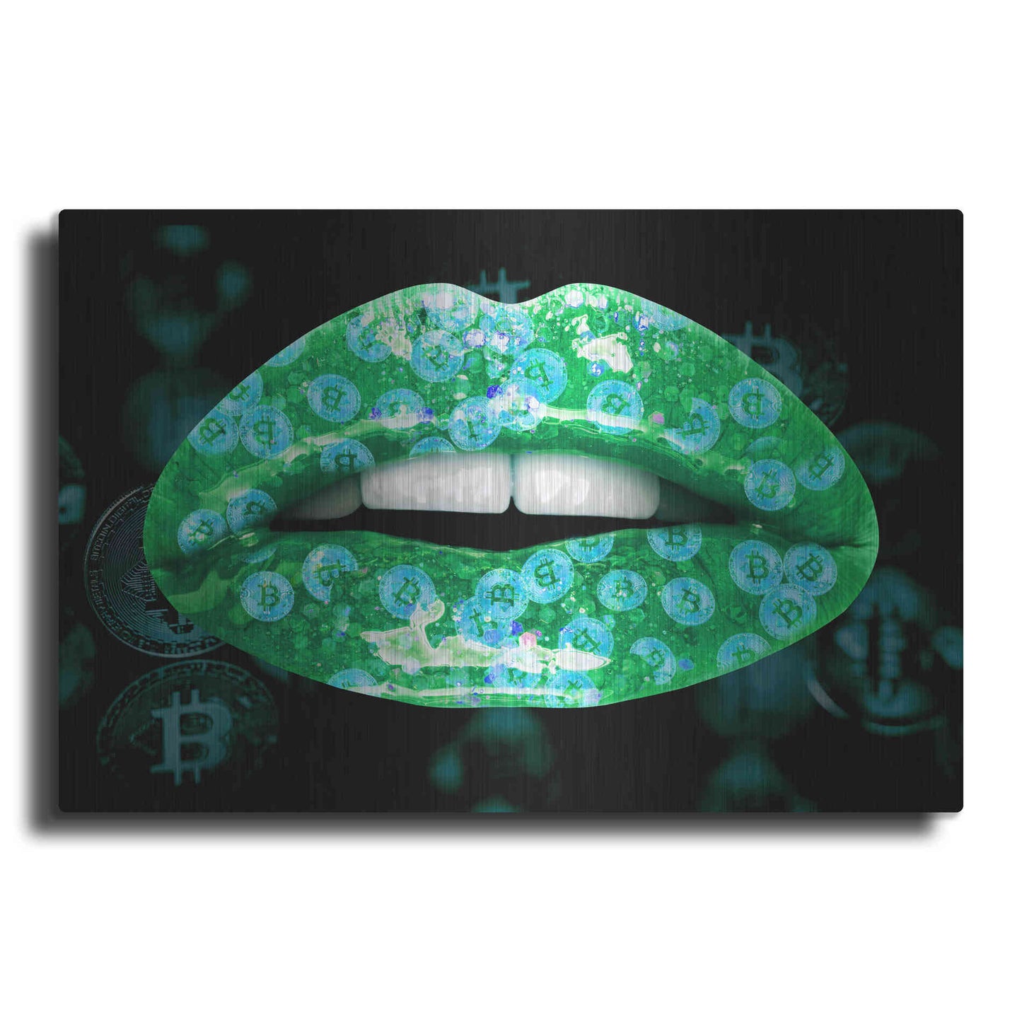 Luxe Metal Art 'Bitcoin Milkshake Turquoise' by Metal Wall Art