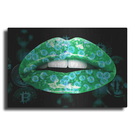 Luxe Metal Art 'Bitcoin Milkshake Turquoise' by Metal Wall Art