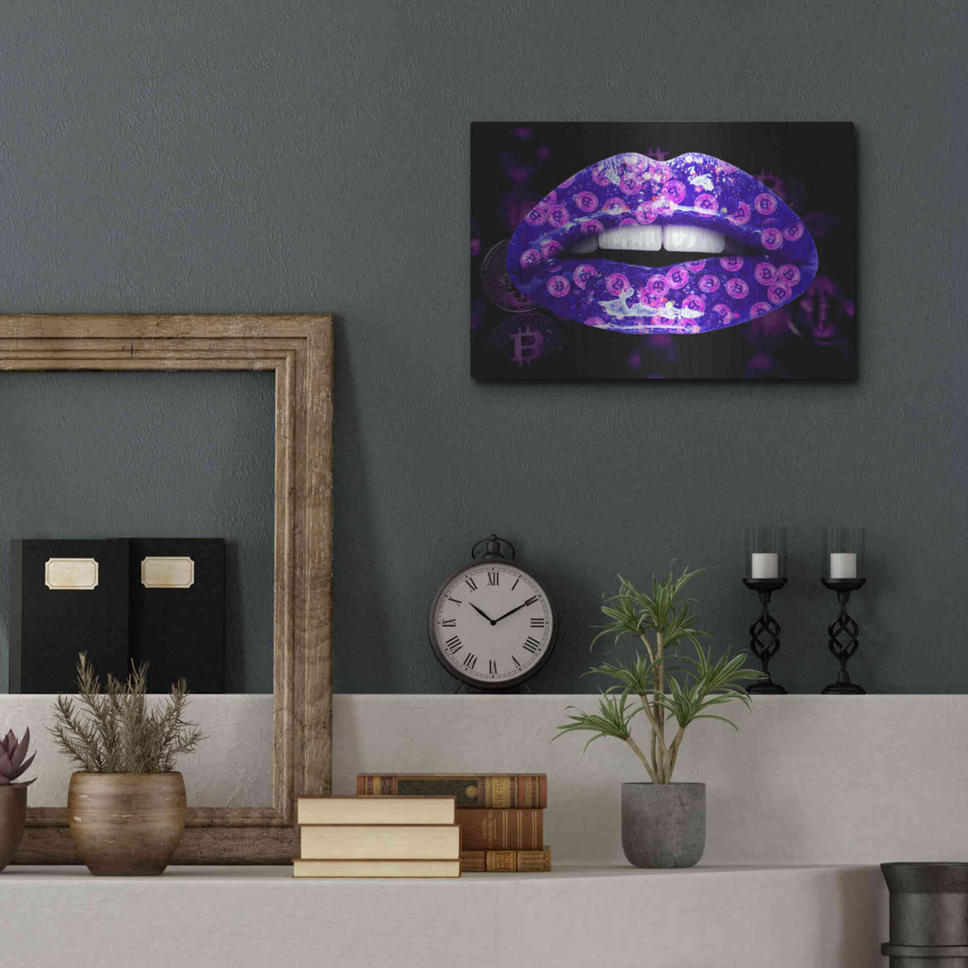 Luxe Metal Art 'Bitcoin Milkshake Violet' by Metal Wall Art,16x12