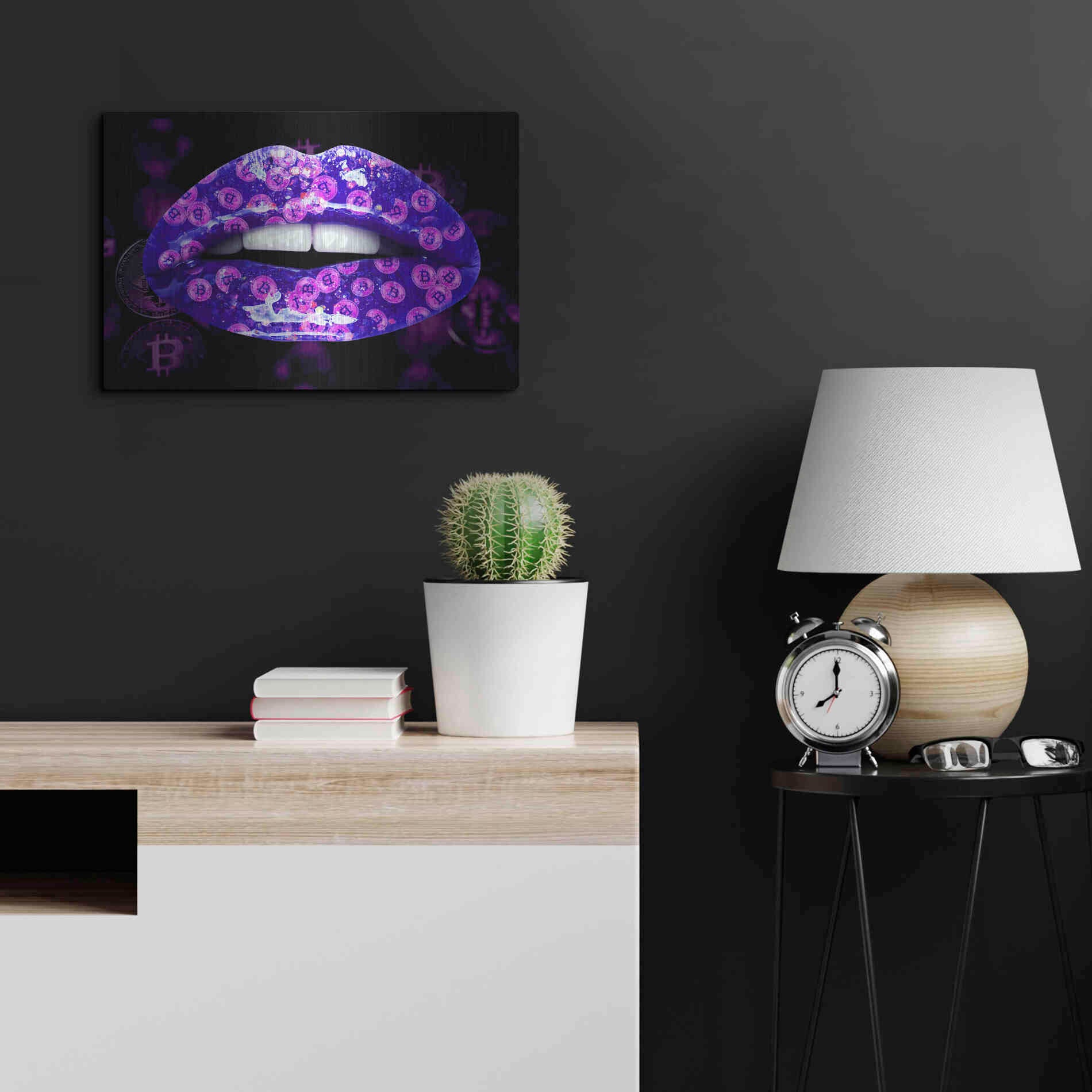 Luxe Metal Art 'Bitcoin Milkshake Violet' by Metal Wall Art,24x16