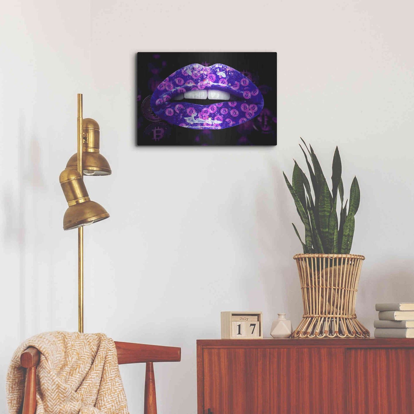 Luxe Metal Art 'Bitcoin Milkshake Violet' by Metal Wall Art,24x16