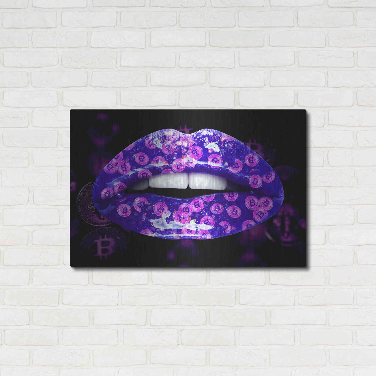 Luxe Metal Art 'Bitcoin Milkshake Violet' by Metal Wall Art,36x24