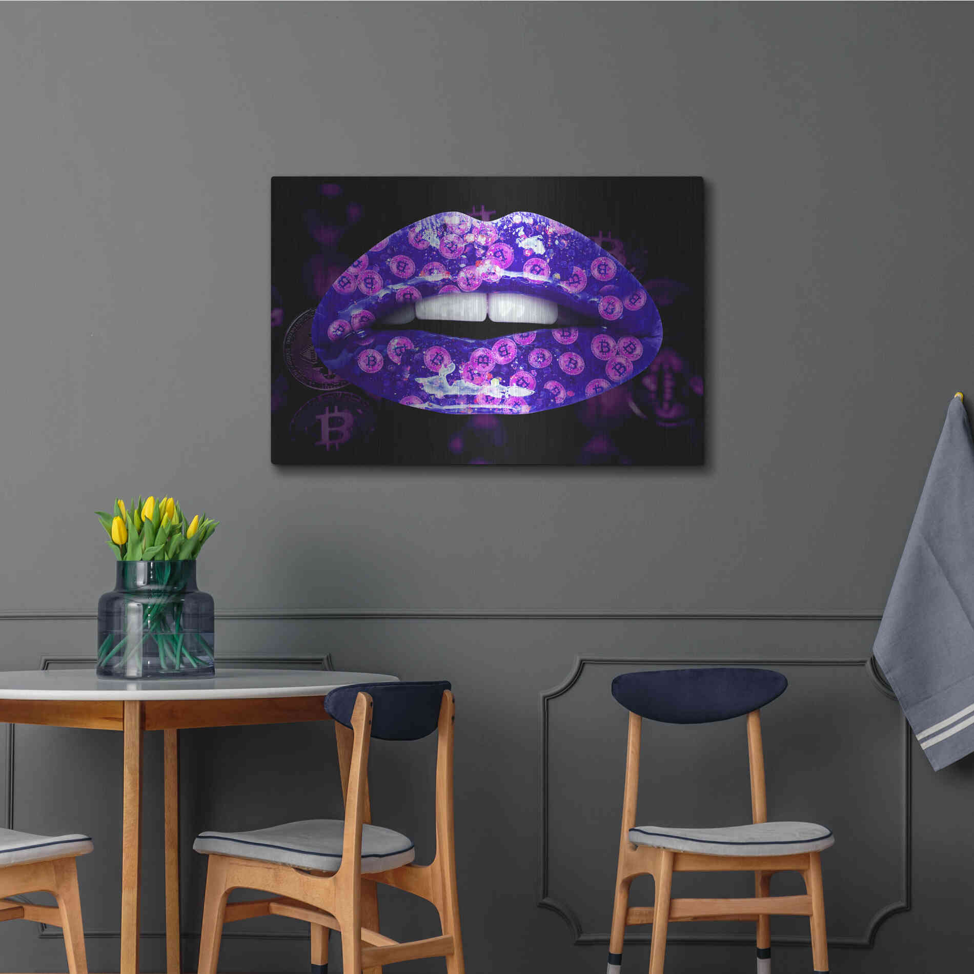 Luxe Metal Art 'Bitcoin Milkshake Violet' by Metal Wall Art,36x24