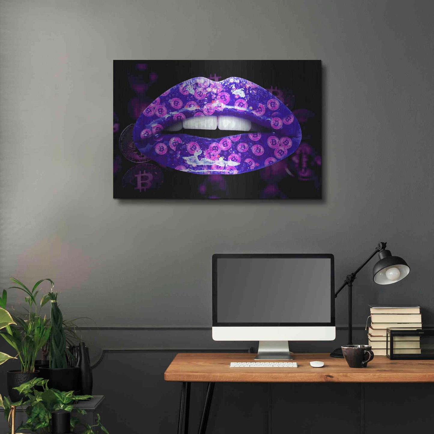 Luxe Metal Art 'Bitcoin Milkshake Violet' by Metal Wall Art,36x24