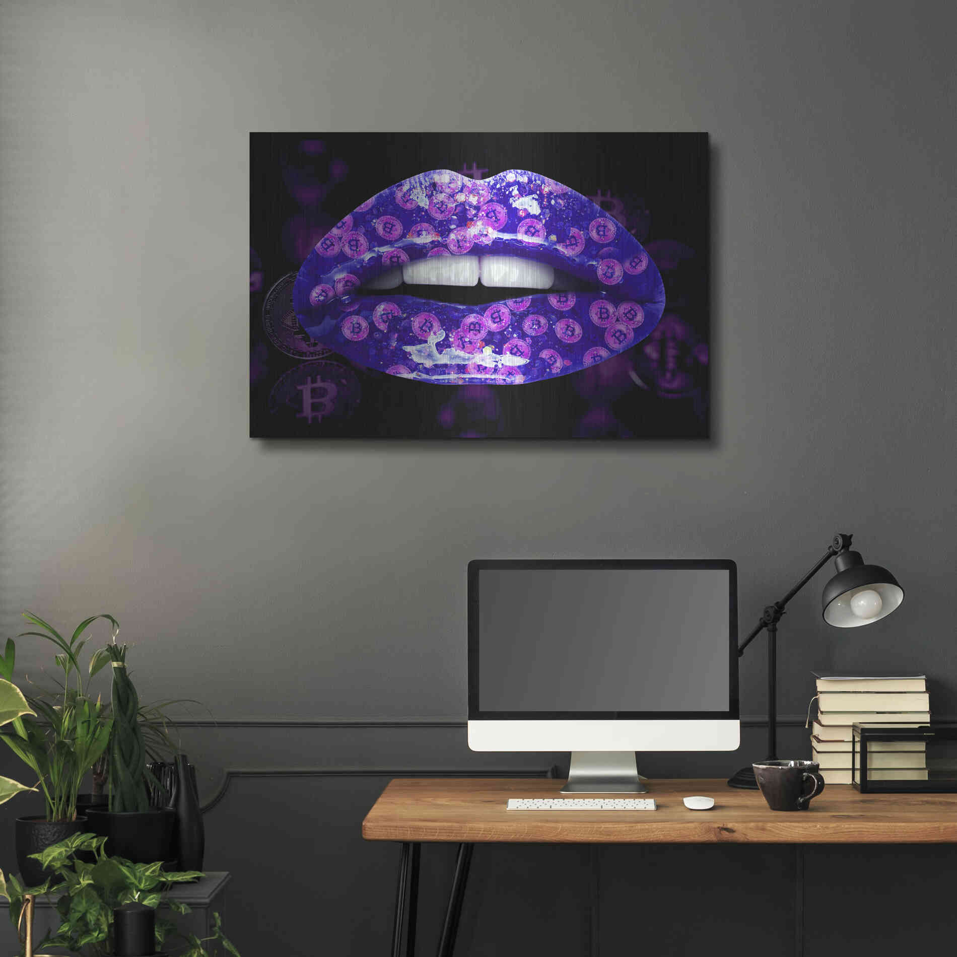 Luxe Metal Art 'Bitcoin Milkshake Violet' by Metal Wall Art,36x24