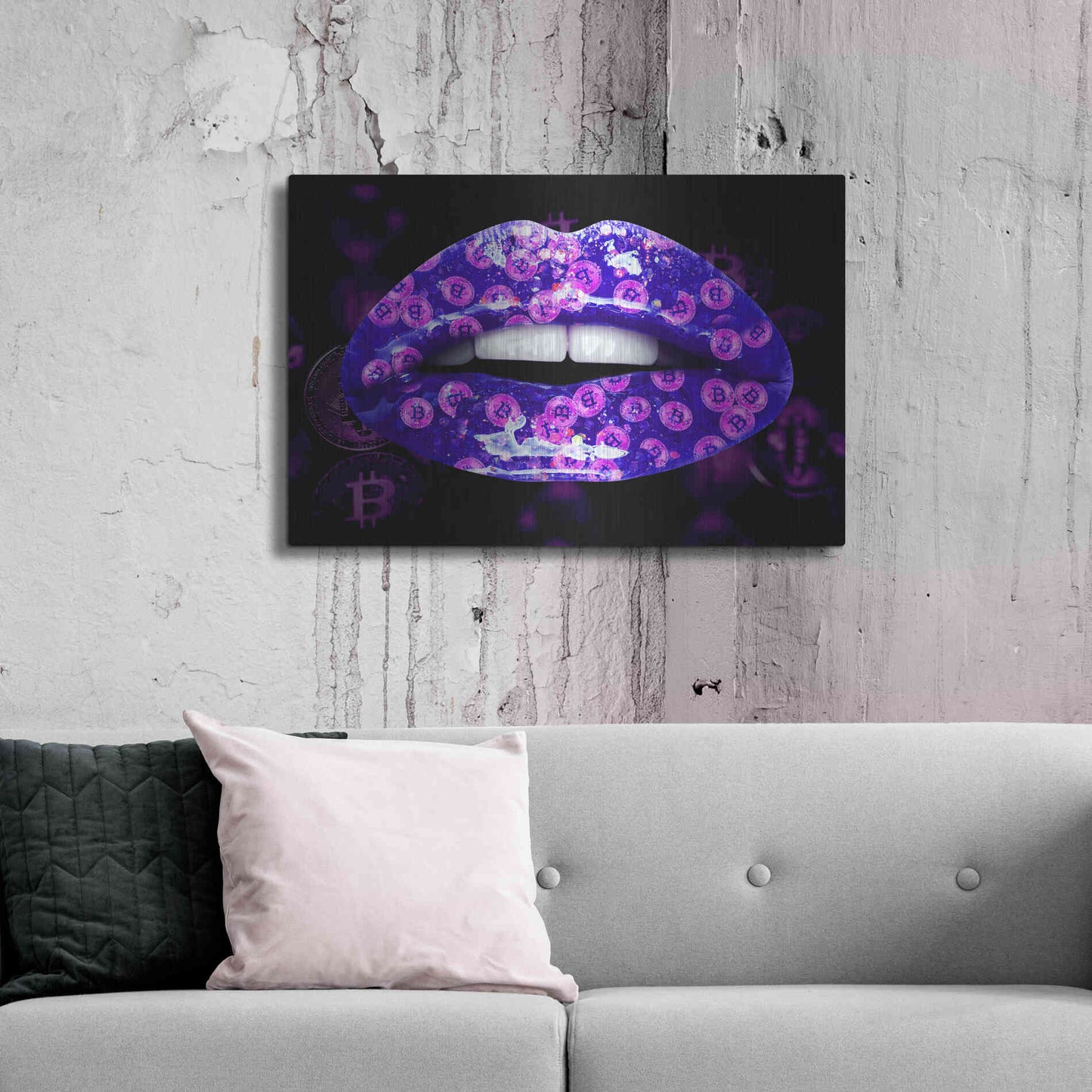 Luxe Metal Art 'Bitcoin Milkshake Violet' by Metal Wall Art,36x24