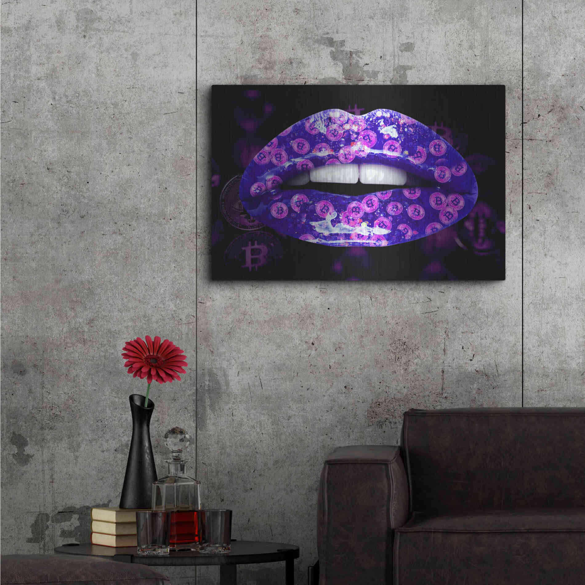 Luxe Metal Art 'Bitcoin Milkshake Violet' by Metal Wall Art,36x24